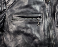 Thedi Phenix Cafe Racer Jacket, size Medium, Black Buffalo