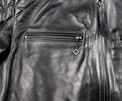 Thedi Phenix Cafe Racer Jacket, size Medium, Black Buffalo