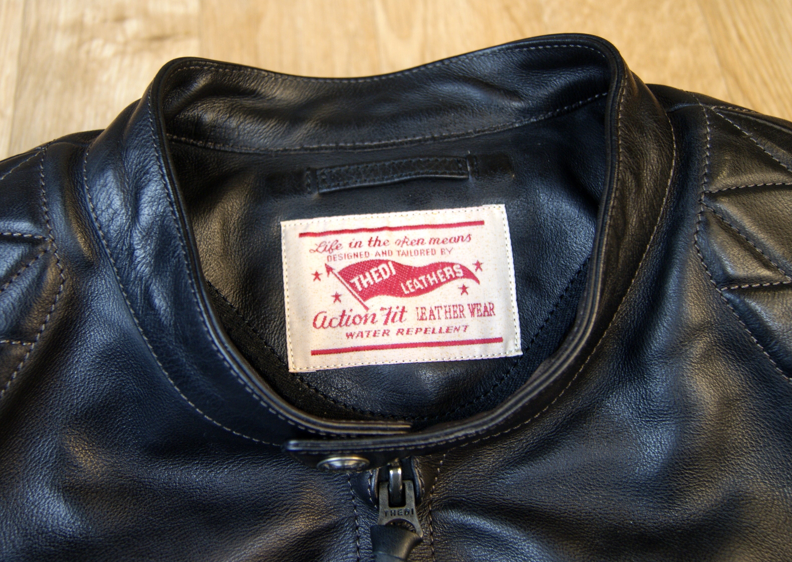 Thedi Phenix Cafe Racer Jacket, size XL, Black Buffalo