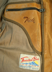 Thedi Zip-Up Markos Jacket, size Medium, Cuoio Buffalo