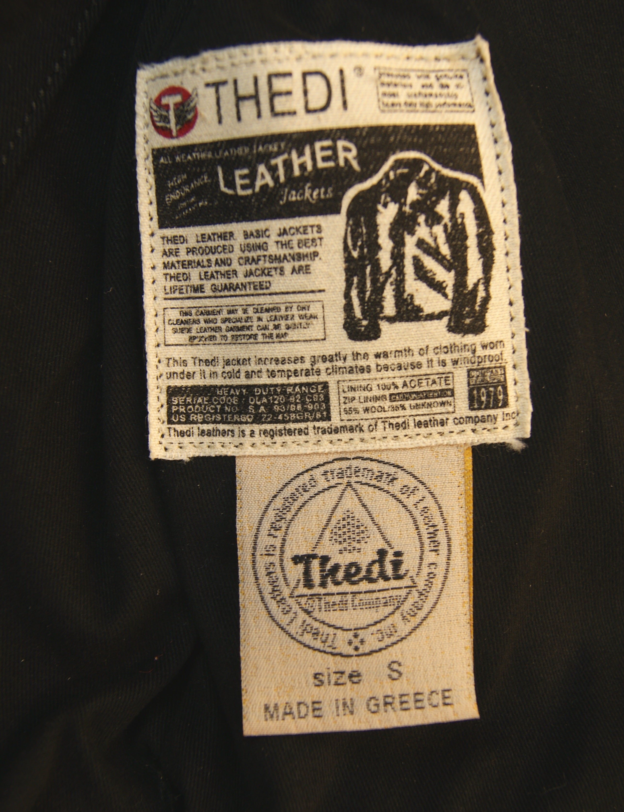 Thedi Phenix Cafe Racer Jacket, size Small, Black Buffalo