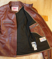 Thedi Phenix Cafe Racer Jacket, size Medium, Caffe Buffalo