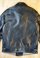 Thedi Button-Up Markos Jacket, size Large, Black Cowhide