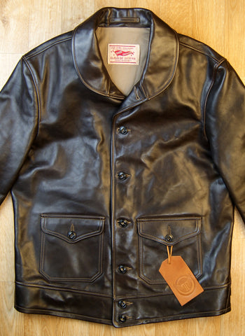 Thedi Button-Up Markos Jacket, size 2XL, Brown Cowhide