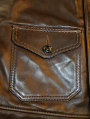 Thedi Markos Button-Up Shawl Collar Jacket, size Medium, Brown Cowhide