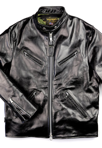 Vanson Agent X Slim Fit Cafe Racer, Black Bainbridge, size XL