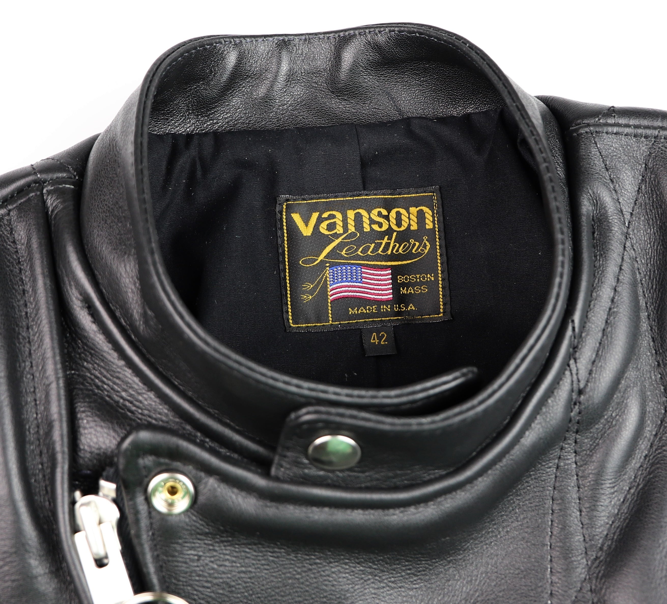 Vanson Chopper Jacket, Black Comp. Weight Cowhide, size 42