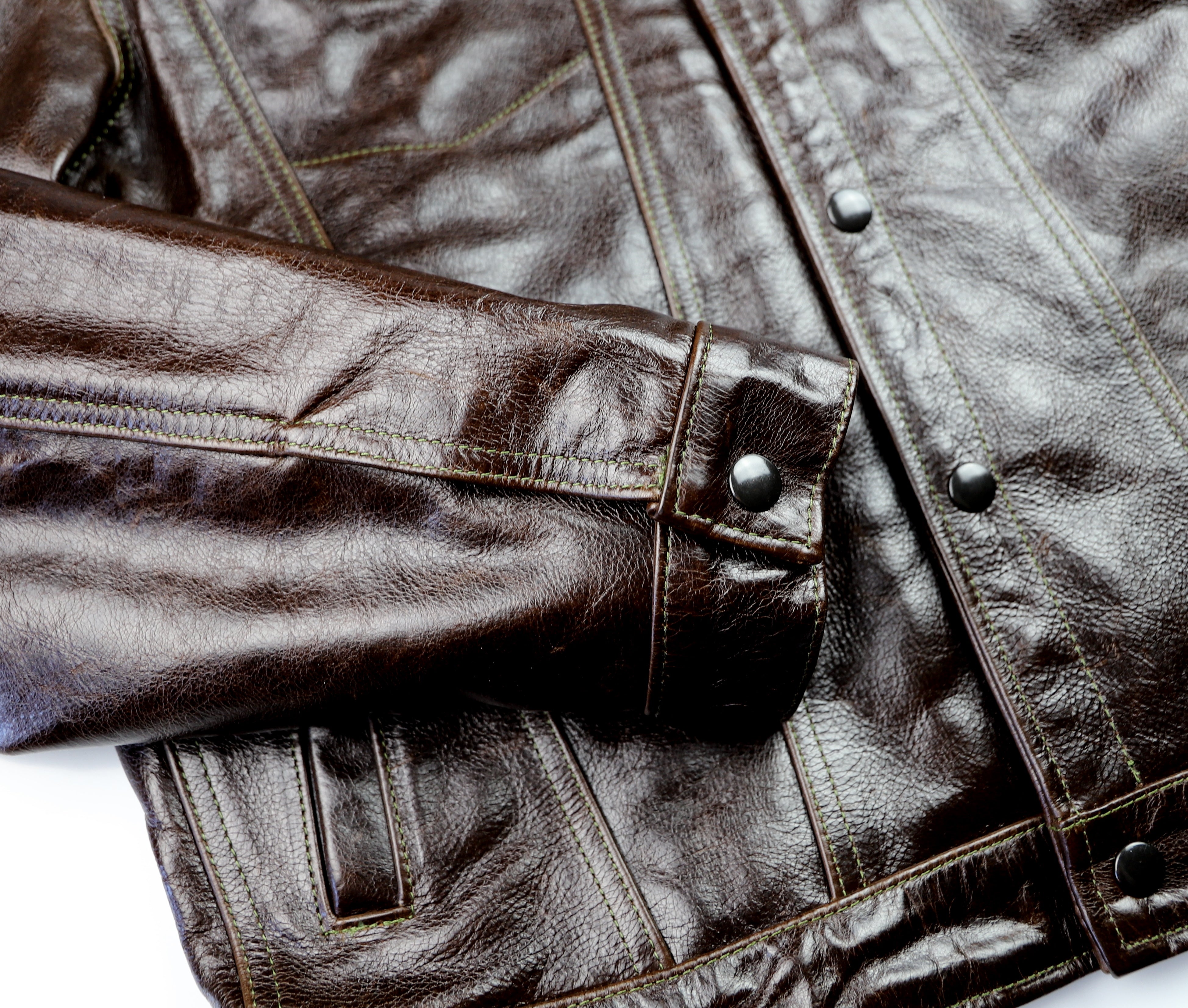 Maverick Jean Jacket - Snap-Front Denim-Style Leather Jacket