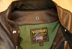 Vanson Model B, Brown Cowhide, size 42