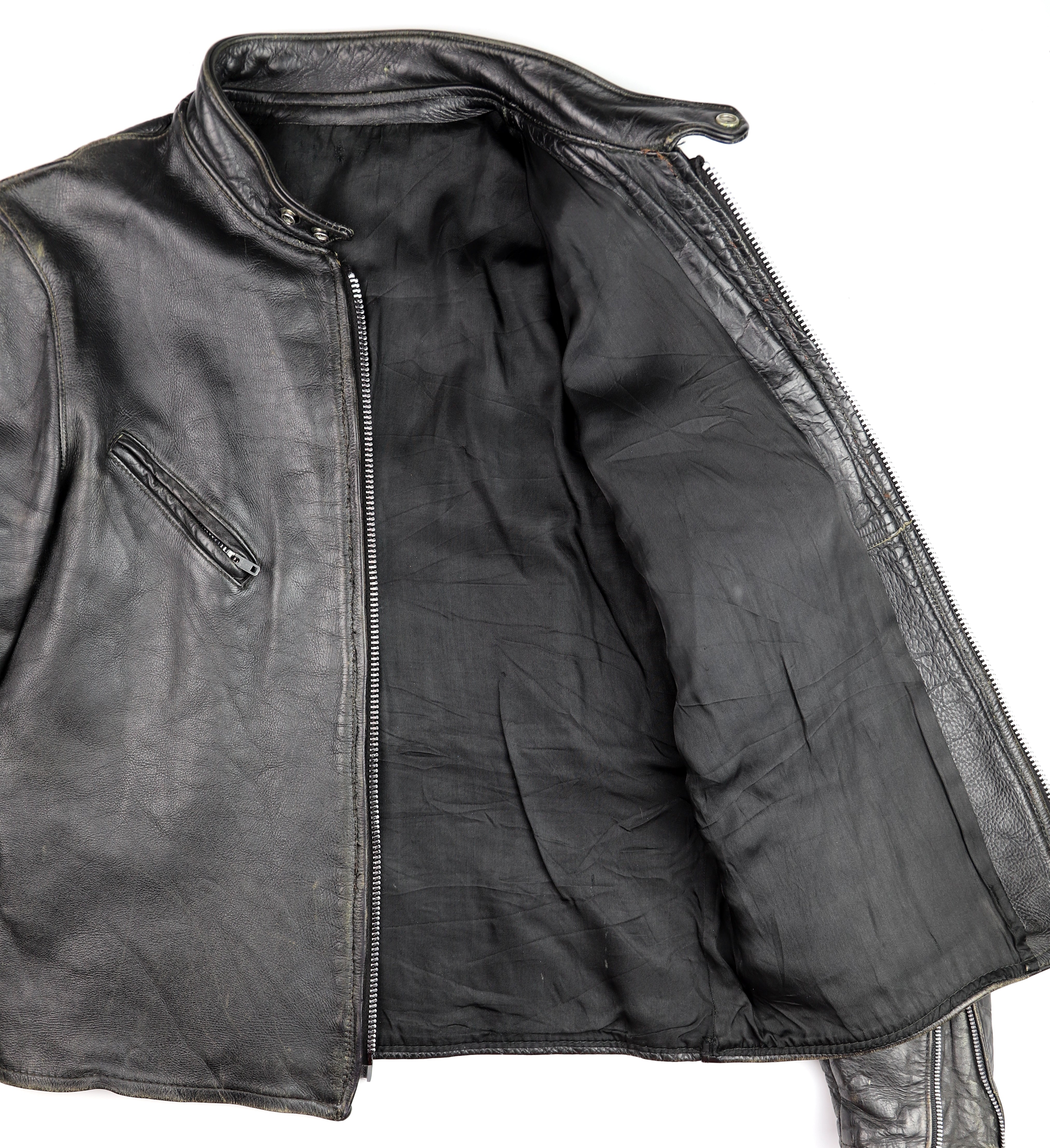 Vintage Cafe Racer Jacket, Black, size 42